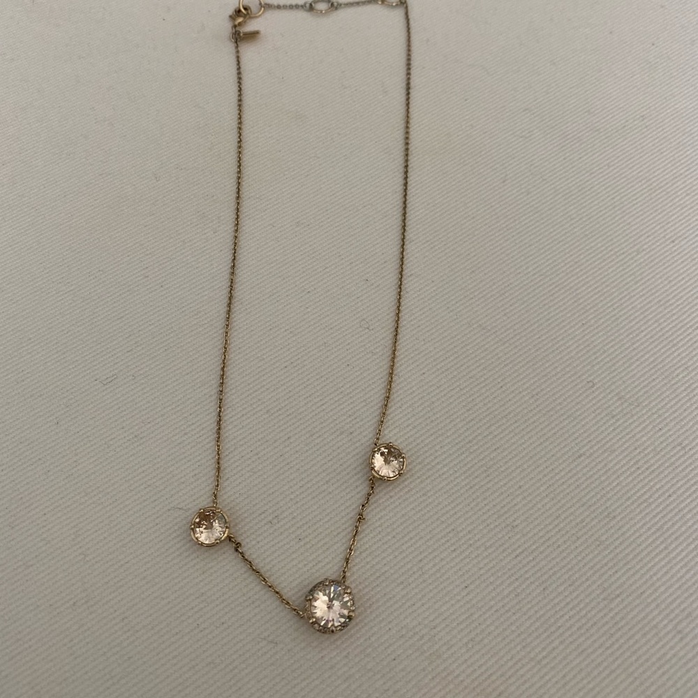 Banana Republic gold and three gem necklace.